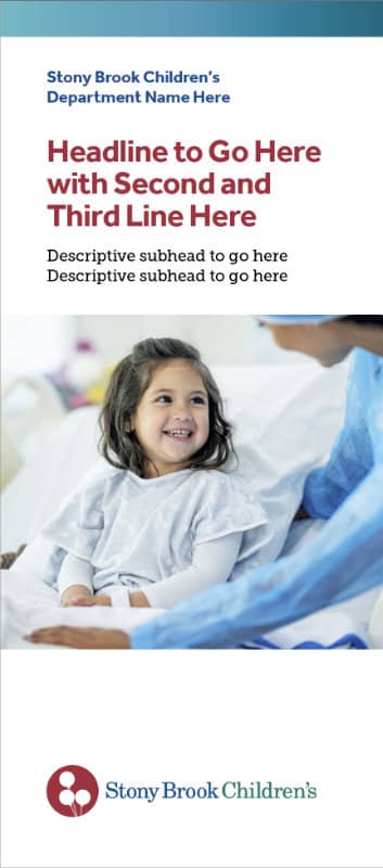 Stony Brook Children’s brochure with preferred horizontal logo format