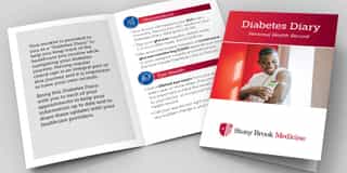Stony Brook Medicine Diabetes Diary booklet for tracking health records